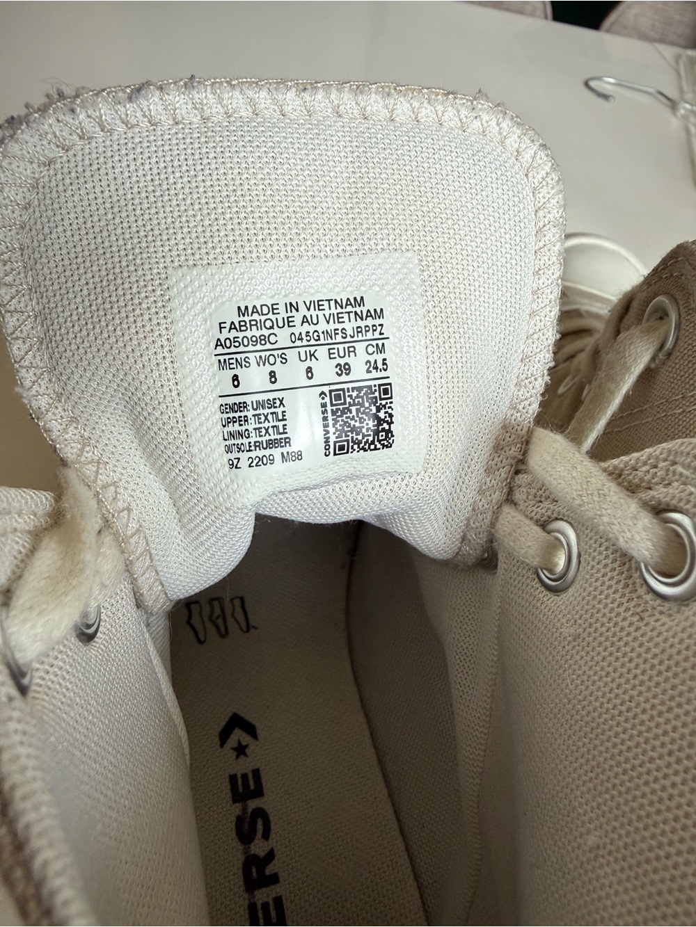 Converse High Top Sneakers - Beige & White - Picture 6 of 7